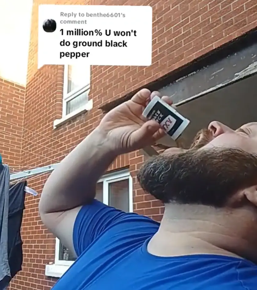 Out of all the things he's tried so far Billy says black pepper is probably the worst. (TikTok/@c.r.a.w.f.o.r.d6)