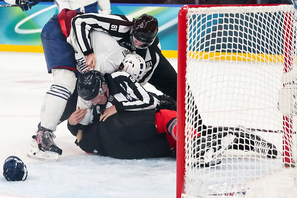 The shock incident happened during the last seven minutes of the game (Catherine Steenkeste/Getty Images)