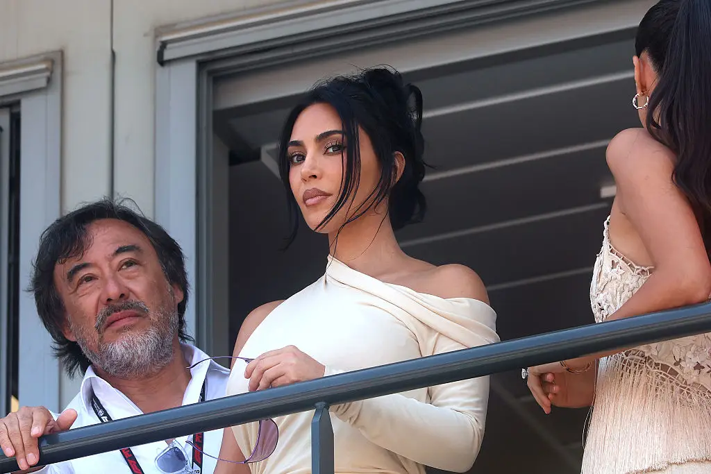 Kardashian was in town to support Lewis Hamilton, who she is believed to be dating (Steven Tee/Getty Images)