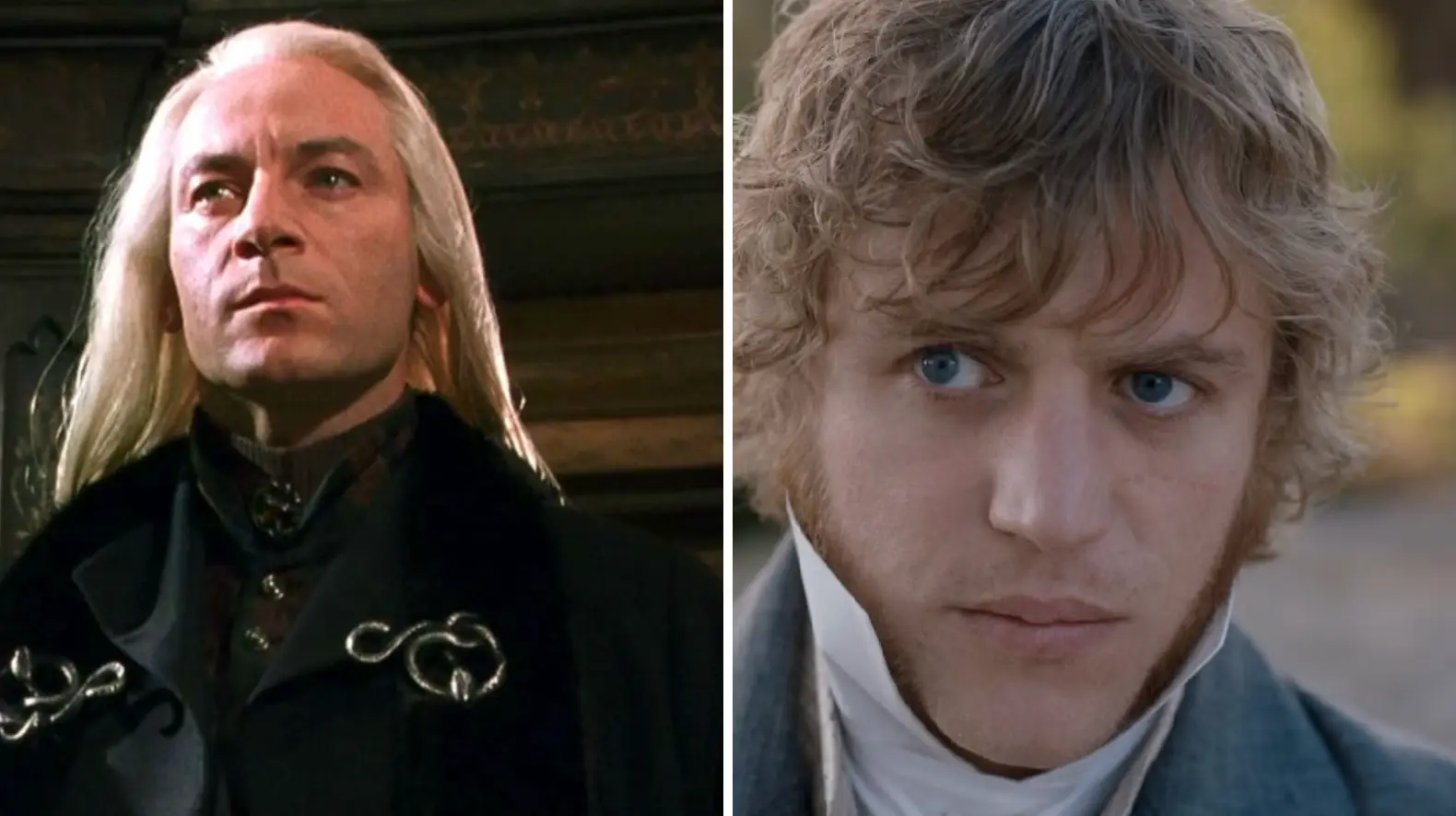 Jason Isaacs as Lucius Malfoy, and Johnny Flynn, who'll be playing him in the series (Warner Bros/Focus Features)