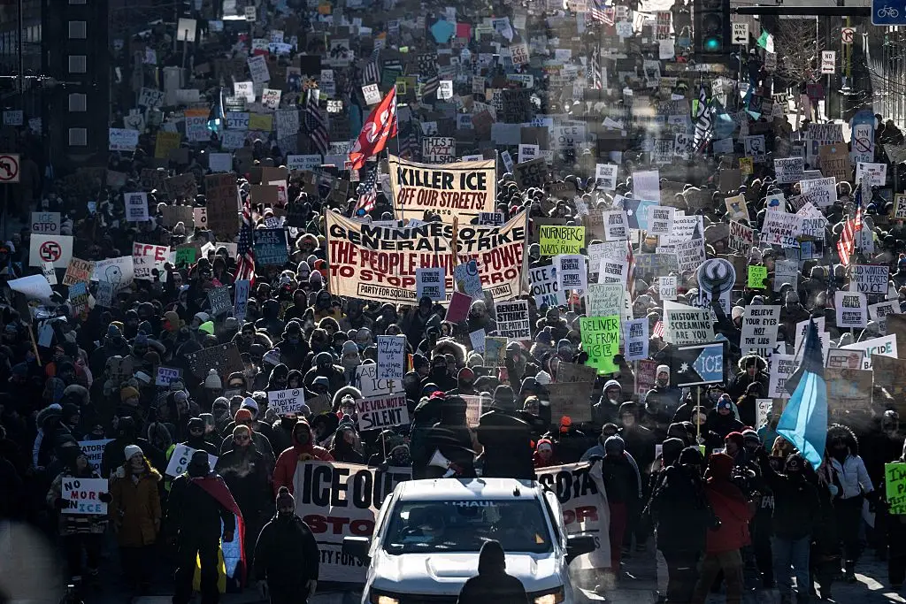 The killing of Alex Pretti led to renewed protests against the Trump administration and ICE (ROBERTO SCHMIDT / AFP via Getty Images)