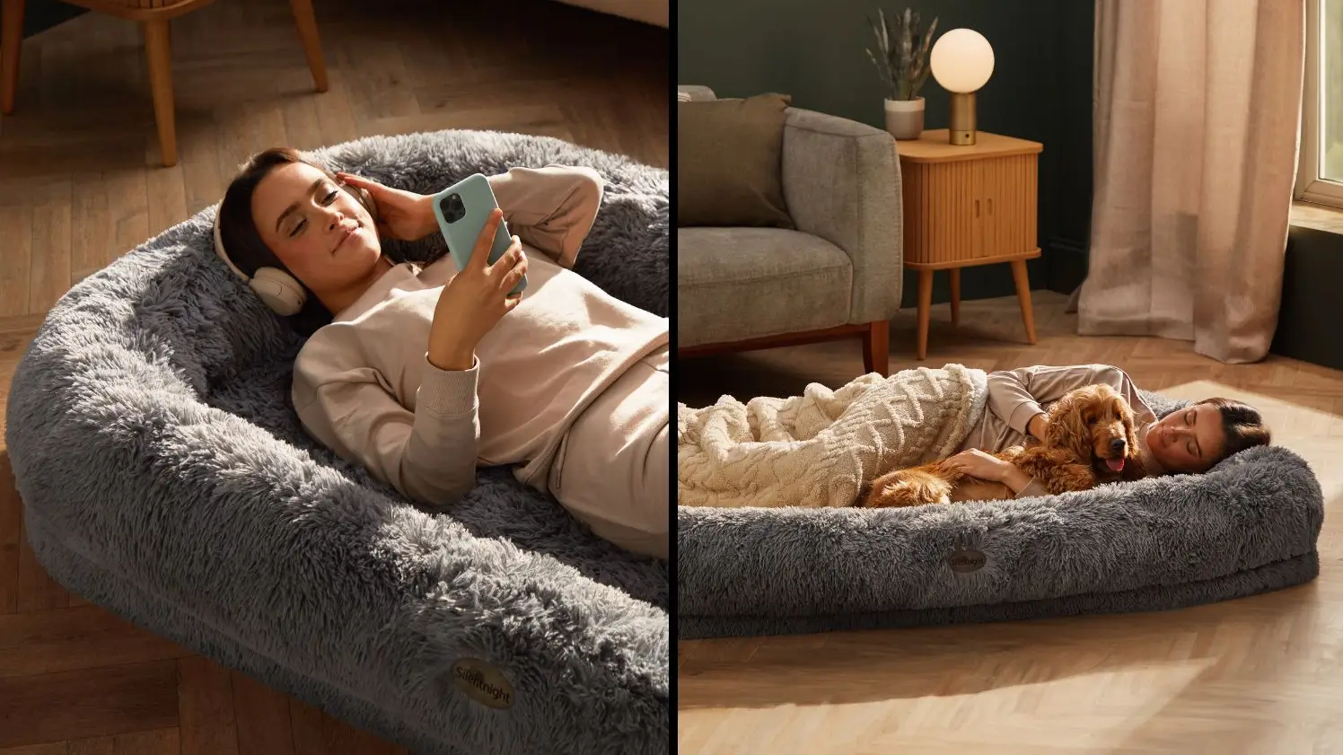 People are wondering how they ever lived without 'ridiculously cosy' human-sized dog bed
