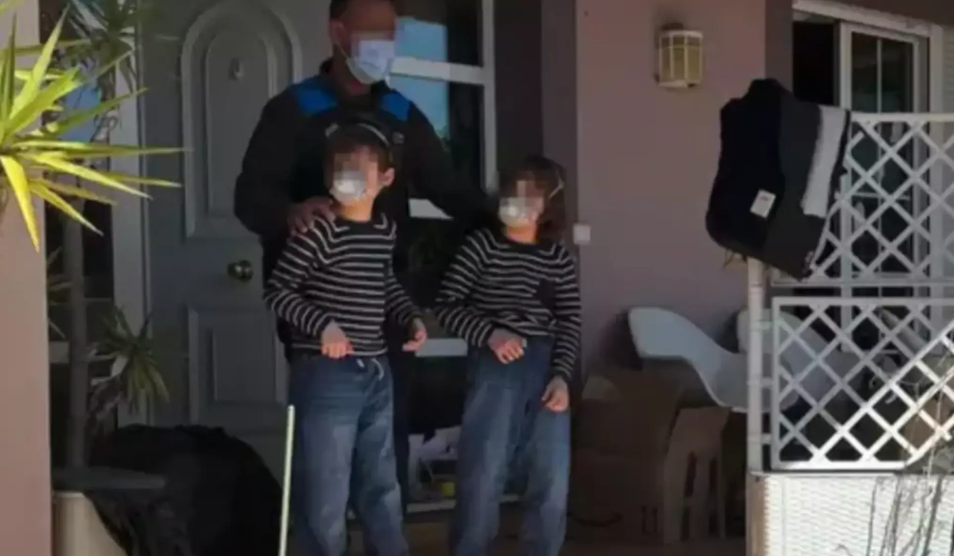 The children are said to have 'freaked out' when they saw outside. (Police Handout)