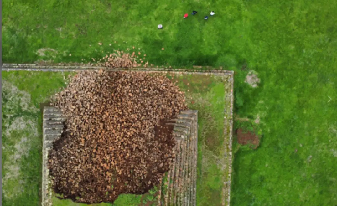 Heavy rain in the area has now caused major damage to one of the pyramid structures. (Ramiro Aguayo/INAH)