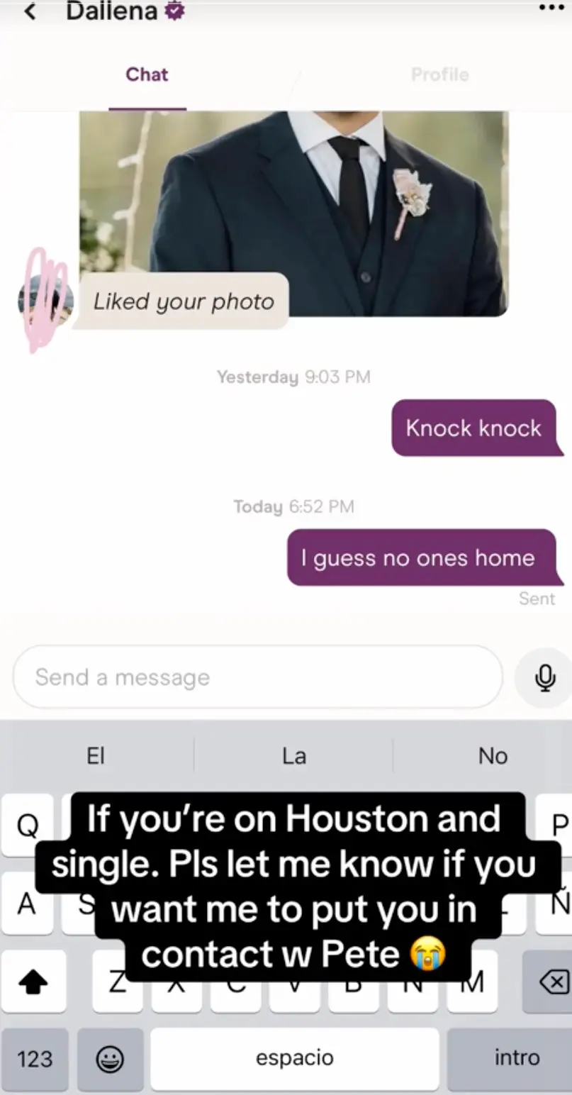 She didn't have a lot of success while posing as Pete on Hinge (TikTok/@ok.jo.anna)