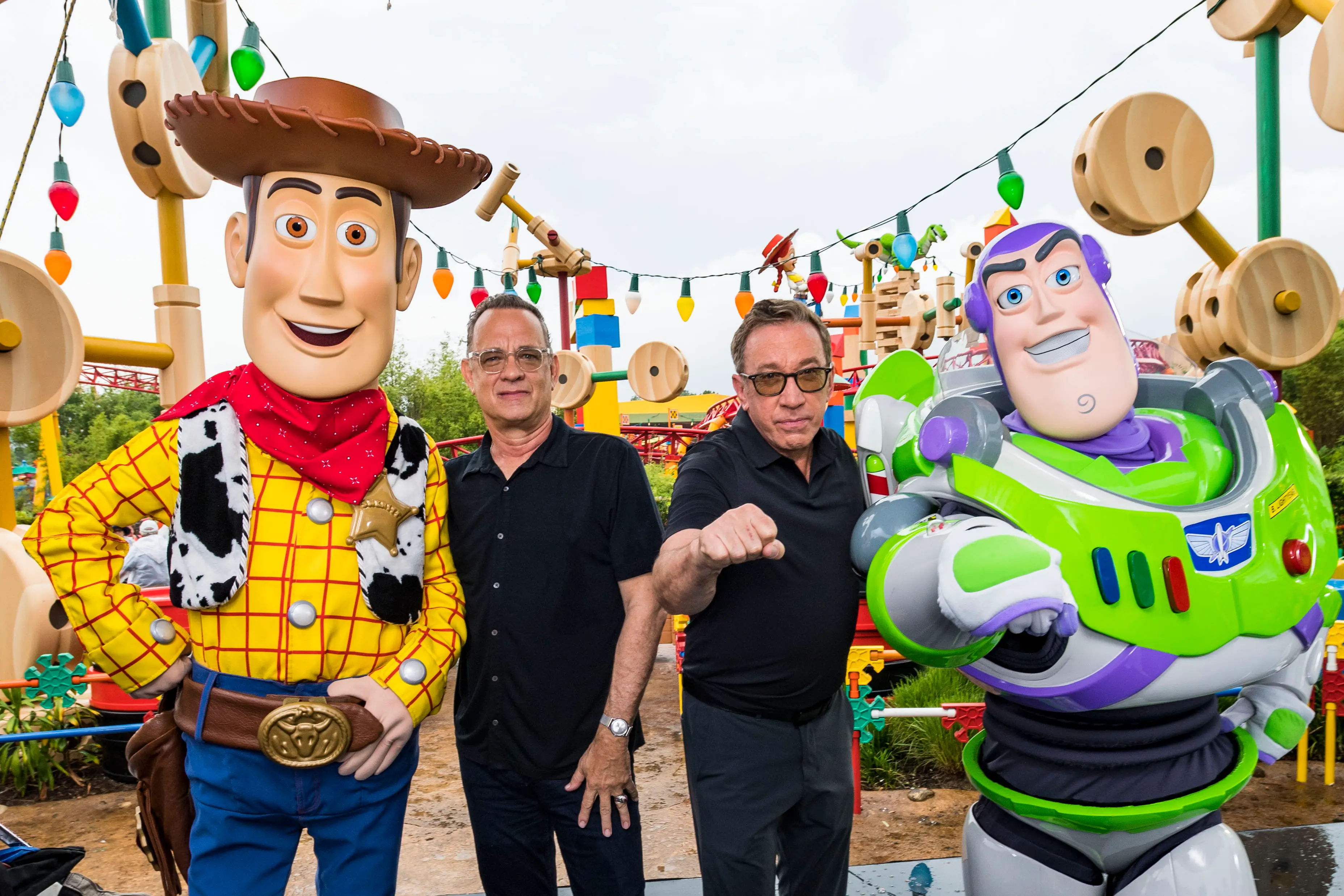 Tom Hanks and Tim Allen previously spoke of how 'emotional' recording their lines for the end of the fourth film was (Matt Stroshane/Disney Resorts via Getty Images)