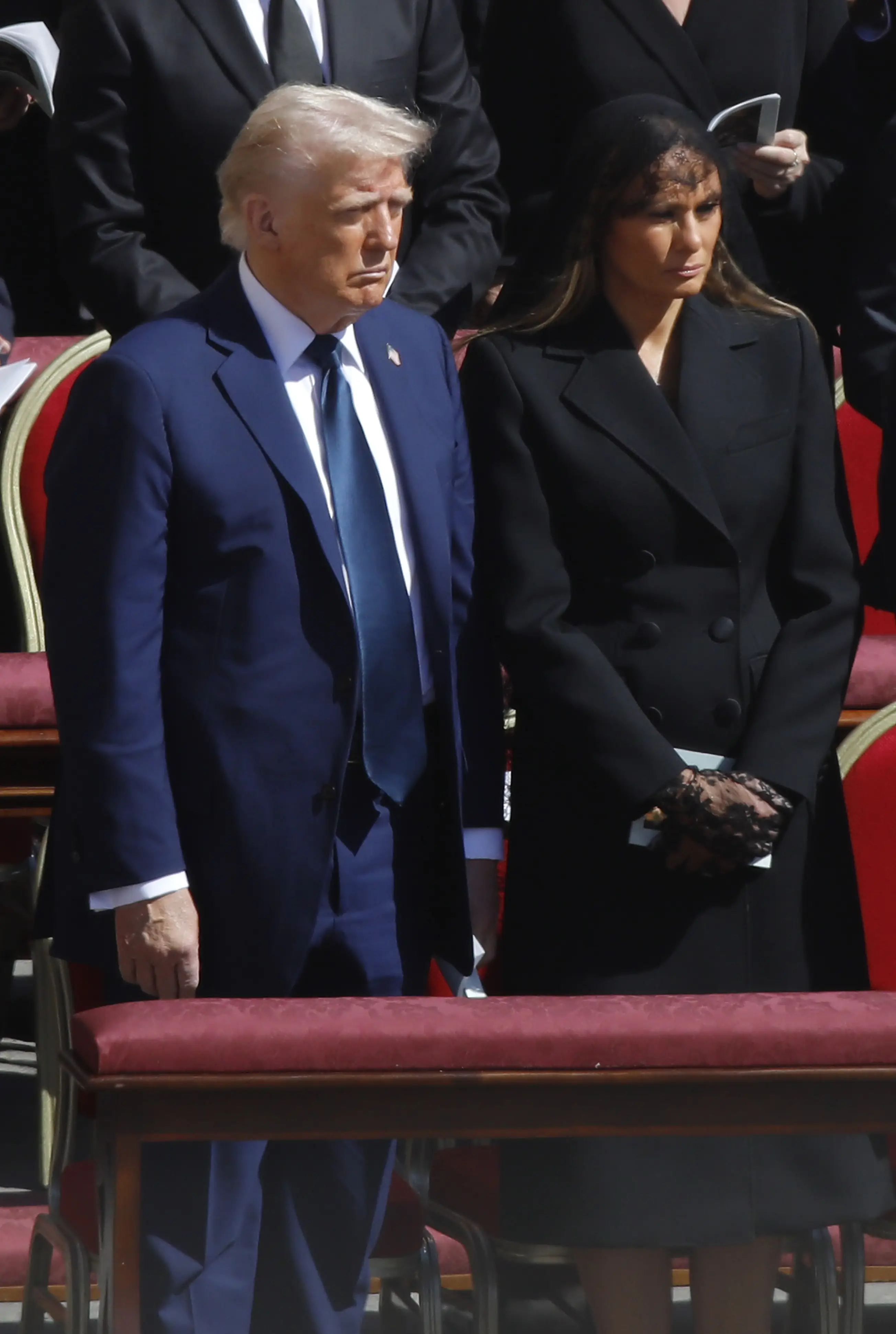 The President and Melania seen attending the pontiff's funeral last weekend (Marco Ravagli/Future Publishing via Getty Images)