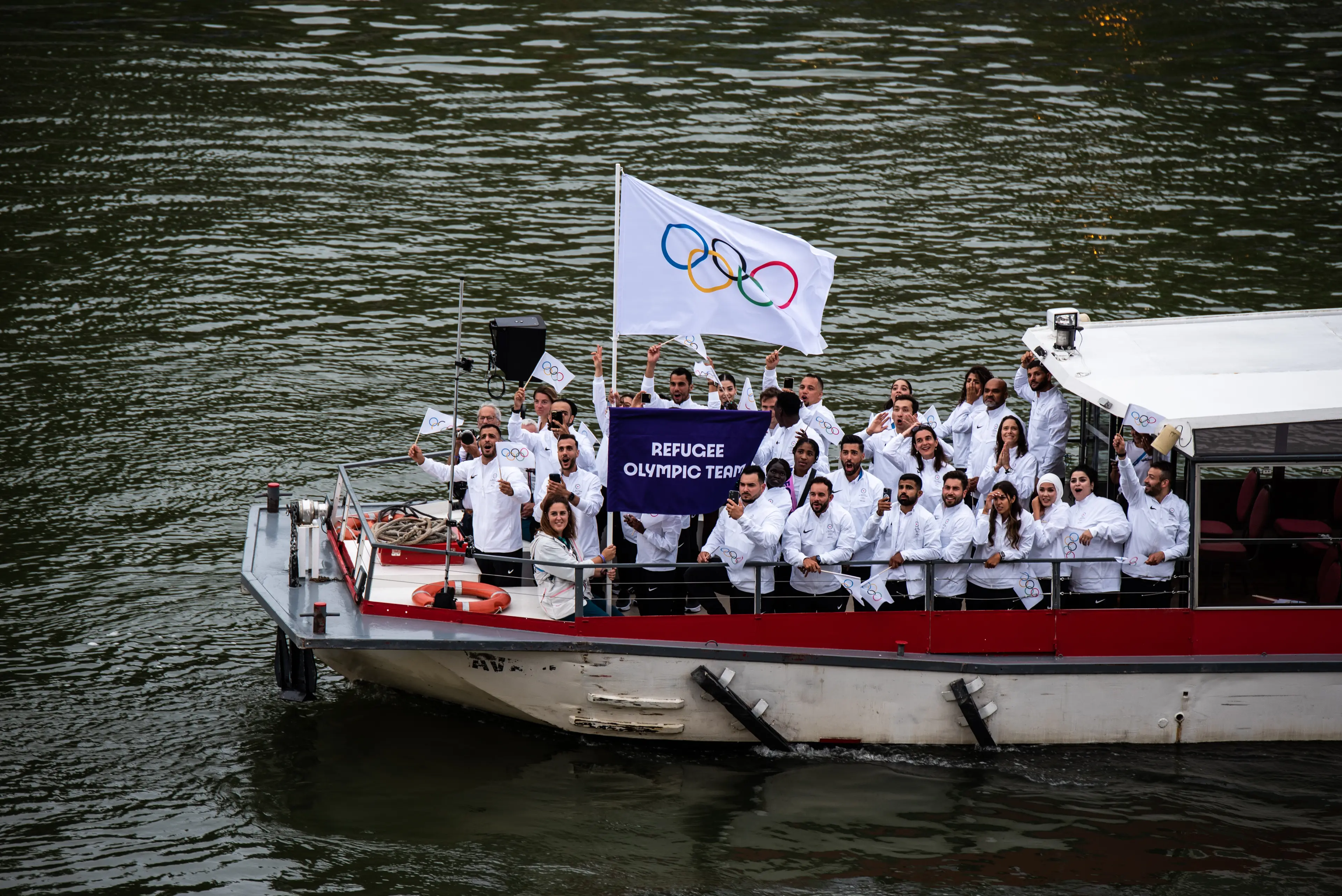 The EOR team during the Paris opening ceremony (Andrea Savorani Neri/NurPhoto via Getty Images)