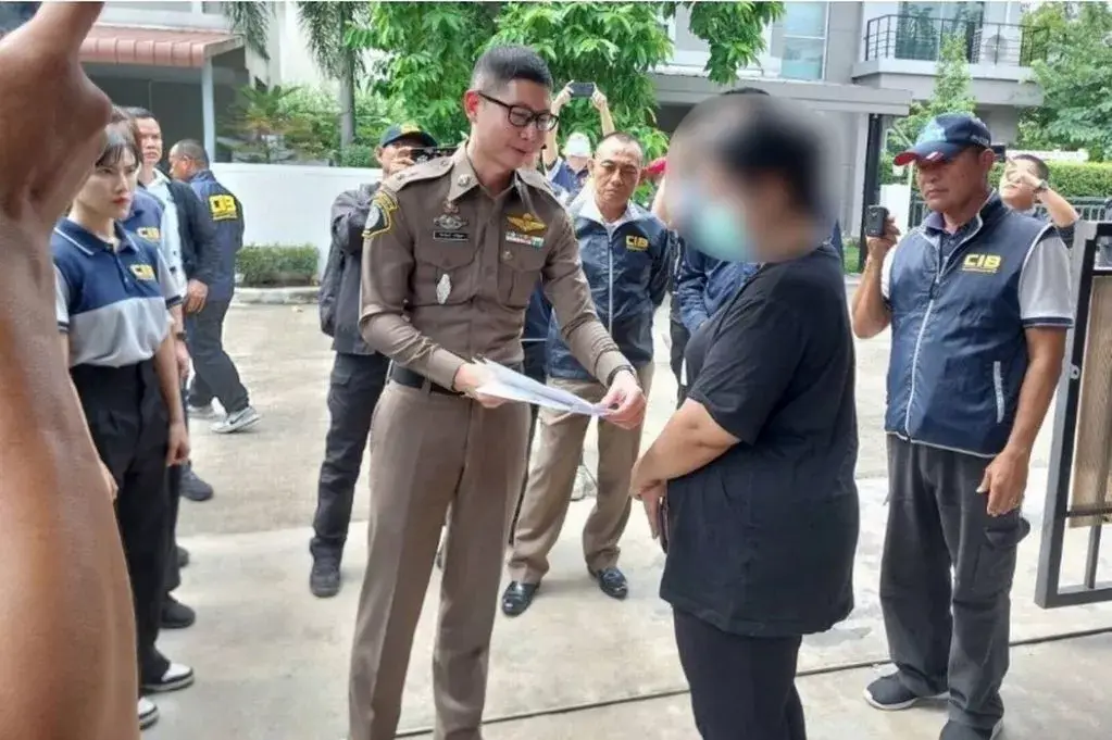 Wilawan Emsawat was arrested on charges of extortion, money laundering and receiving stolen goods. (Royal Thai Police)