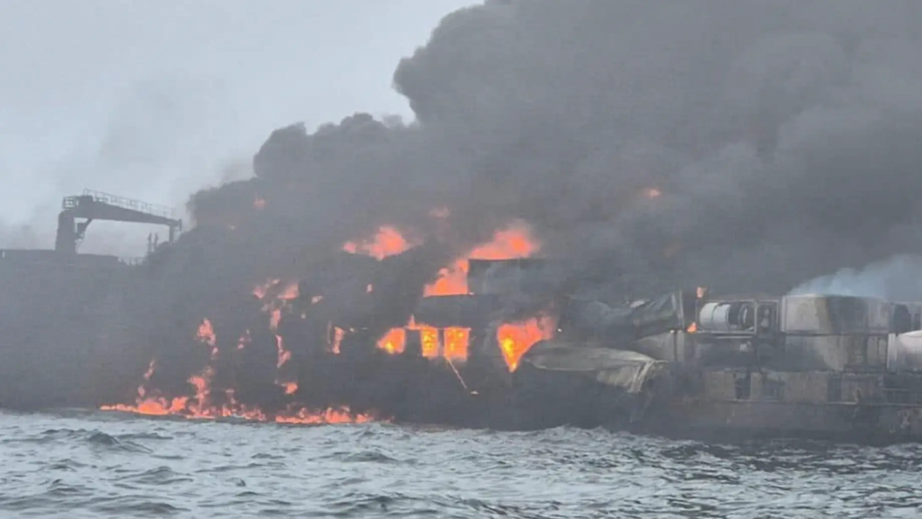 One crew member of cargo ship that collided with oil tanker still missing, vessel's owner reveals