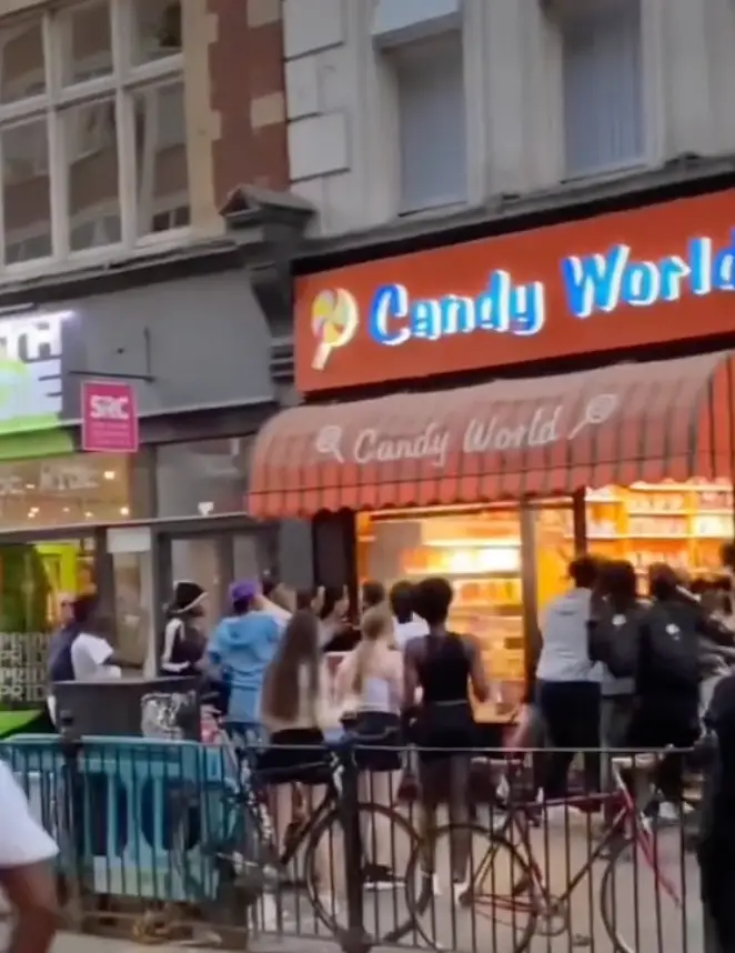 American candy shops were among those looted.