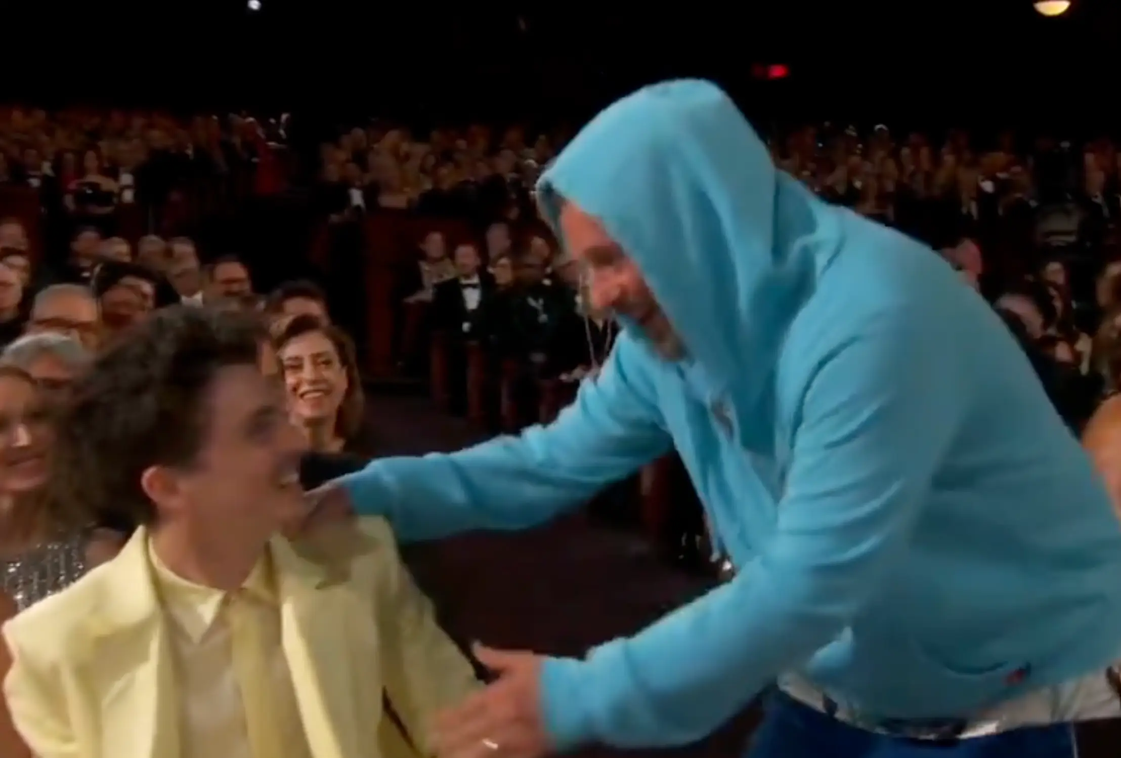 Timothee Chalamet and Adam Sandler (ITV)