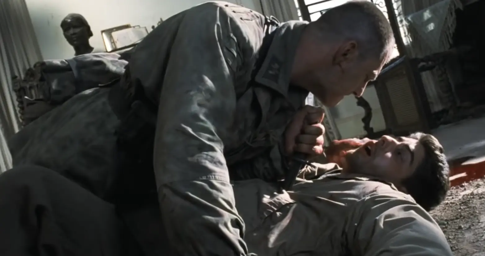 Mellish was overpowered by the SS soldier.