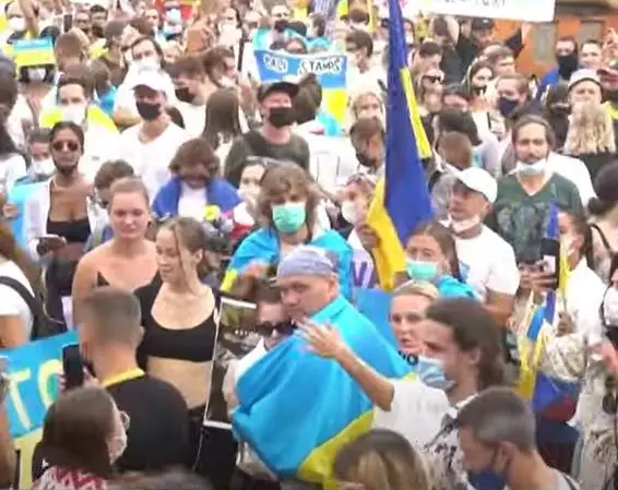 A protest over the Ukraine war in Bali.