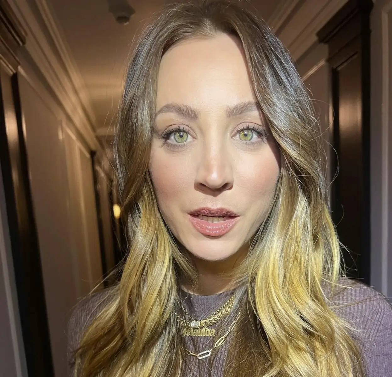 Kaley has shared she no longer films sex scenes following the birth of her daughter Matilda (credit: Instagram/kaleycuoco)