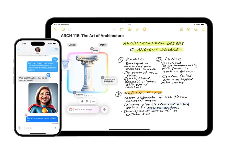 iPad and MacBook can use Apple Intelligence if the device is fitted with an Apple silicon chip (Apple)