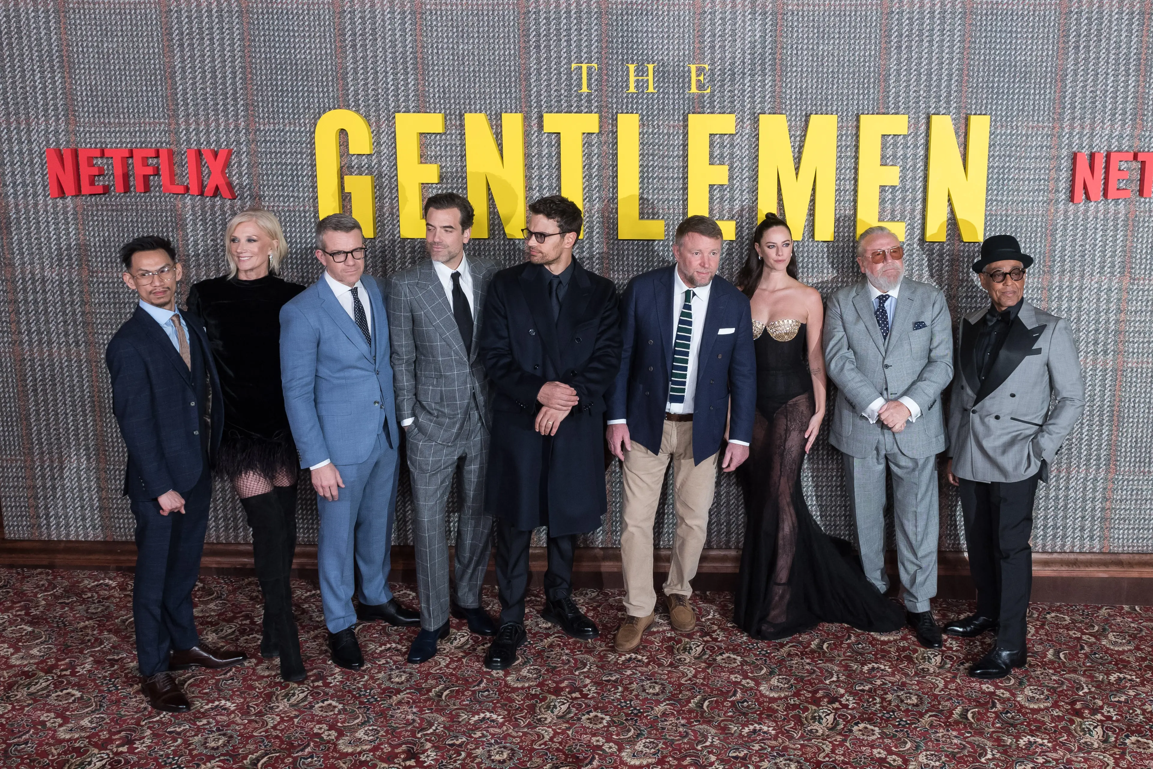 The cast of The Gentlemen (Wiktor Szymanowicz/Anadolu via Getty Images)