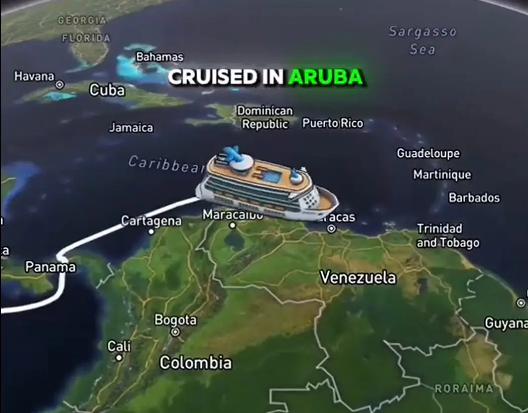 The cruise simulation shows a massive list of cities where the cruise will dock (flightsaroundworld)