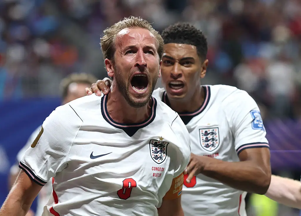 England's Harry Kane and Jude Bellingham (Richard Pelham/Getty Images)