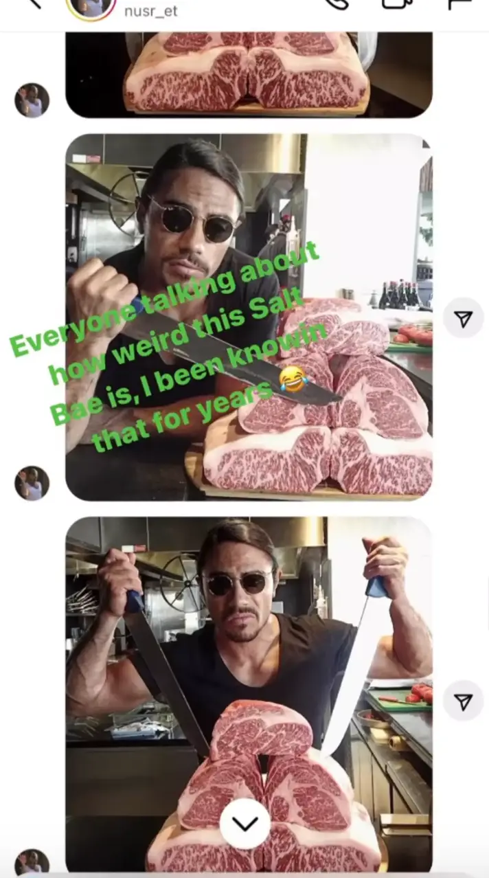 Dan Bilzerian shared screenshots showing that Salt Bae has been sending him DMs for years.