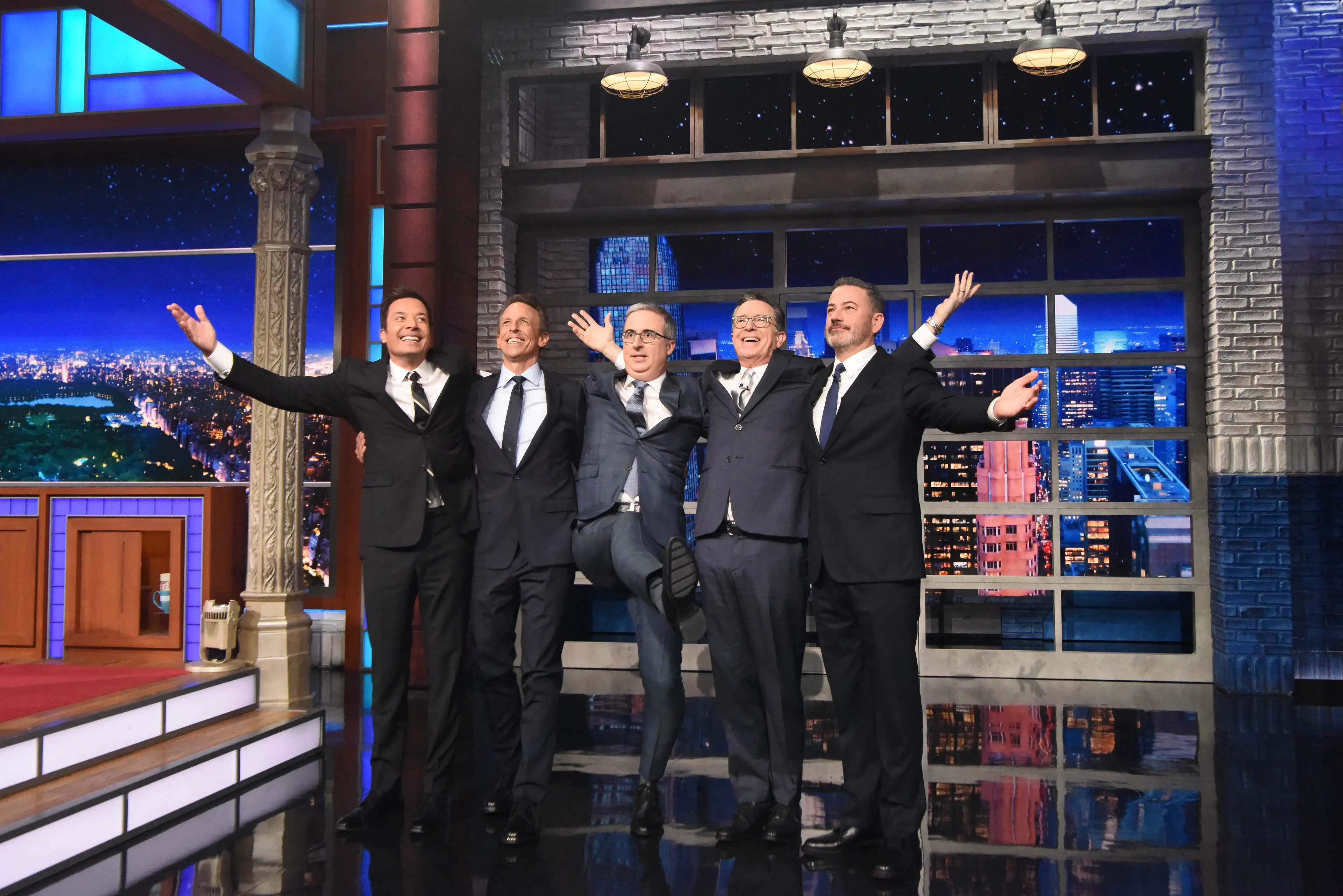 Colbert invited four of his 'best television friends' onto Monday's show. (Scott Kowalchyk/CBS News via Getty Images)