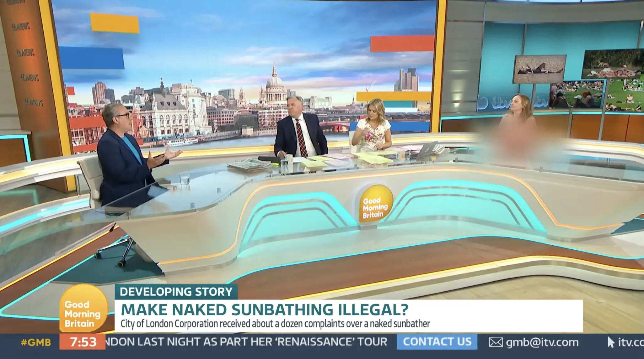 Helen Berriman was interviewed in the nude.