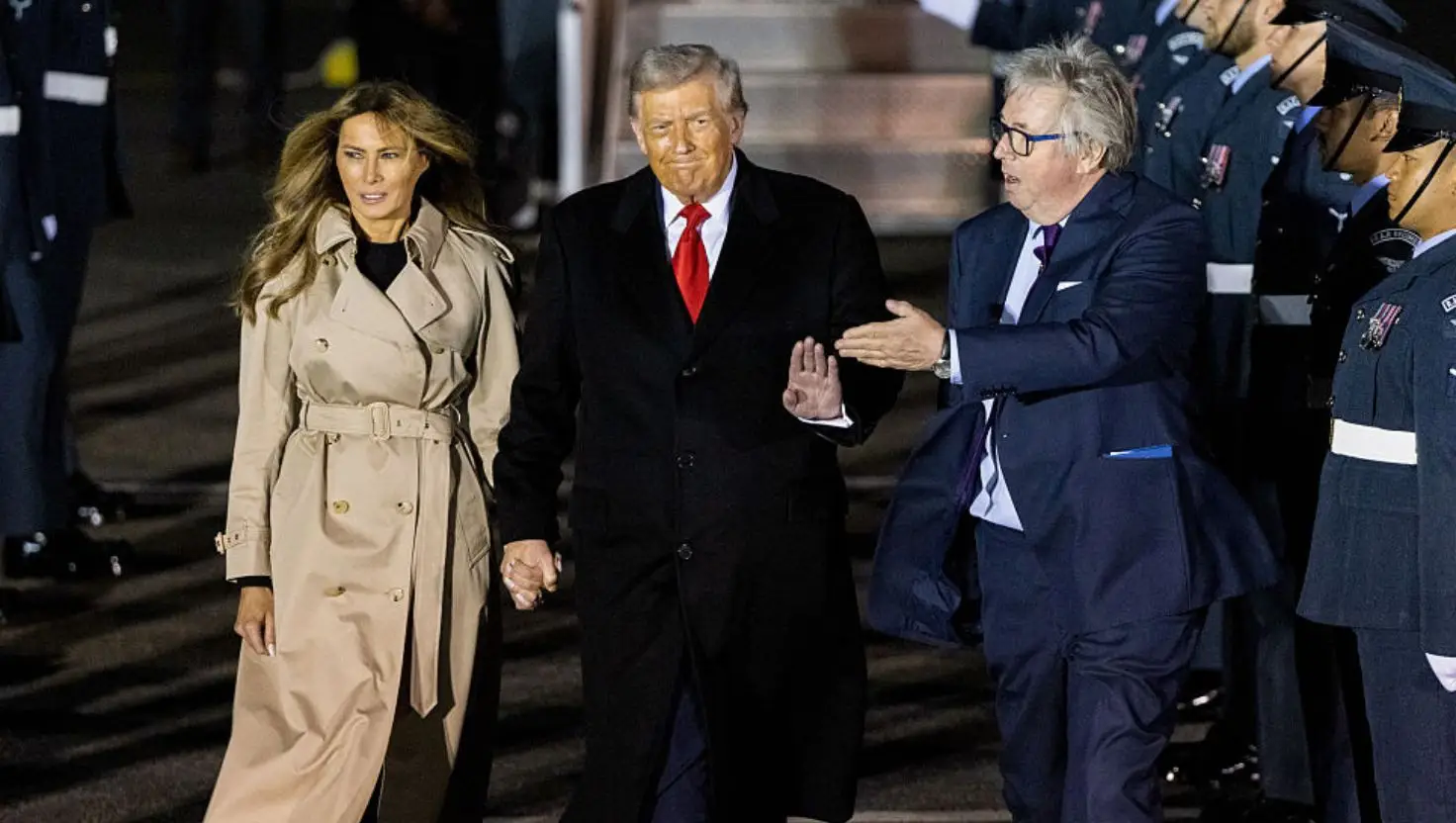 The 'rare' hand-holding incident has gone viral on social media (Chris Ratcliffe/Bloomberg via Getty Images)