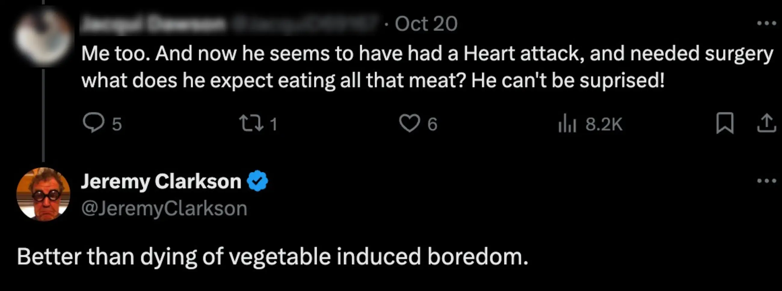 Clarkson wasn't having it (X)