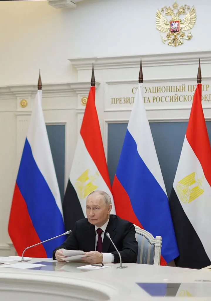 Putin said last week that a conflict with Europe is 'outright lies and nonsense' (GAVRIIL GRIGOROV/POOL/AFP via Getty Images)