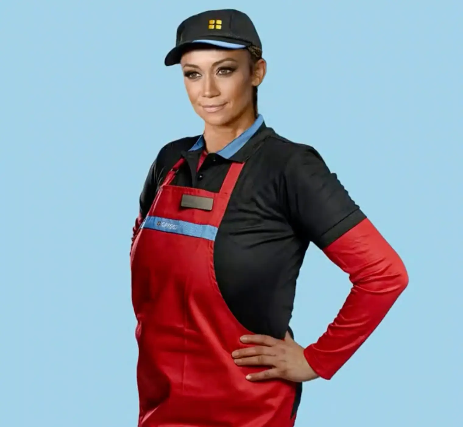 Strong look from Kate Abdo.