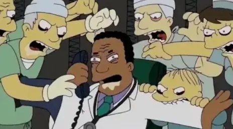 Of course a zombie apocalypse was caused by Krusty the Clown's fast-food joint...