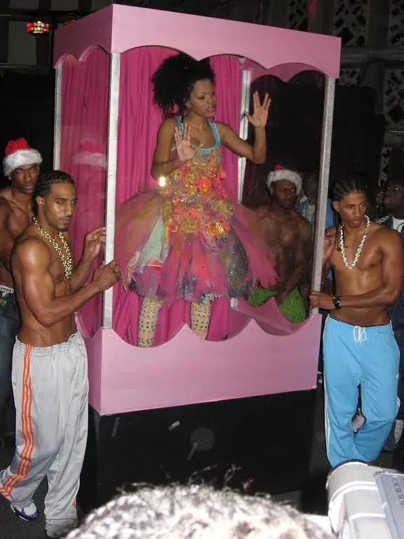 She arrived in a giant doll box and performed a dance routine. (MTV)