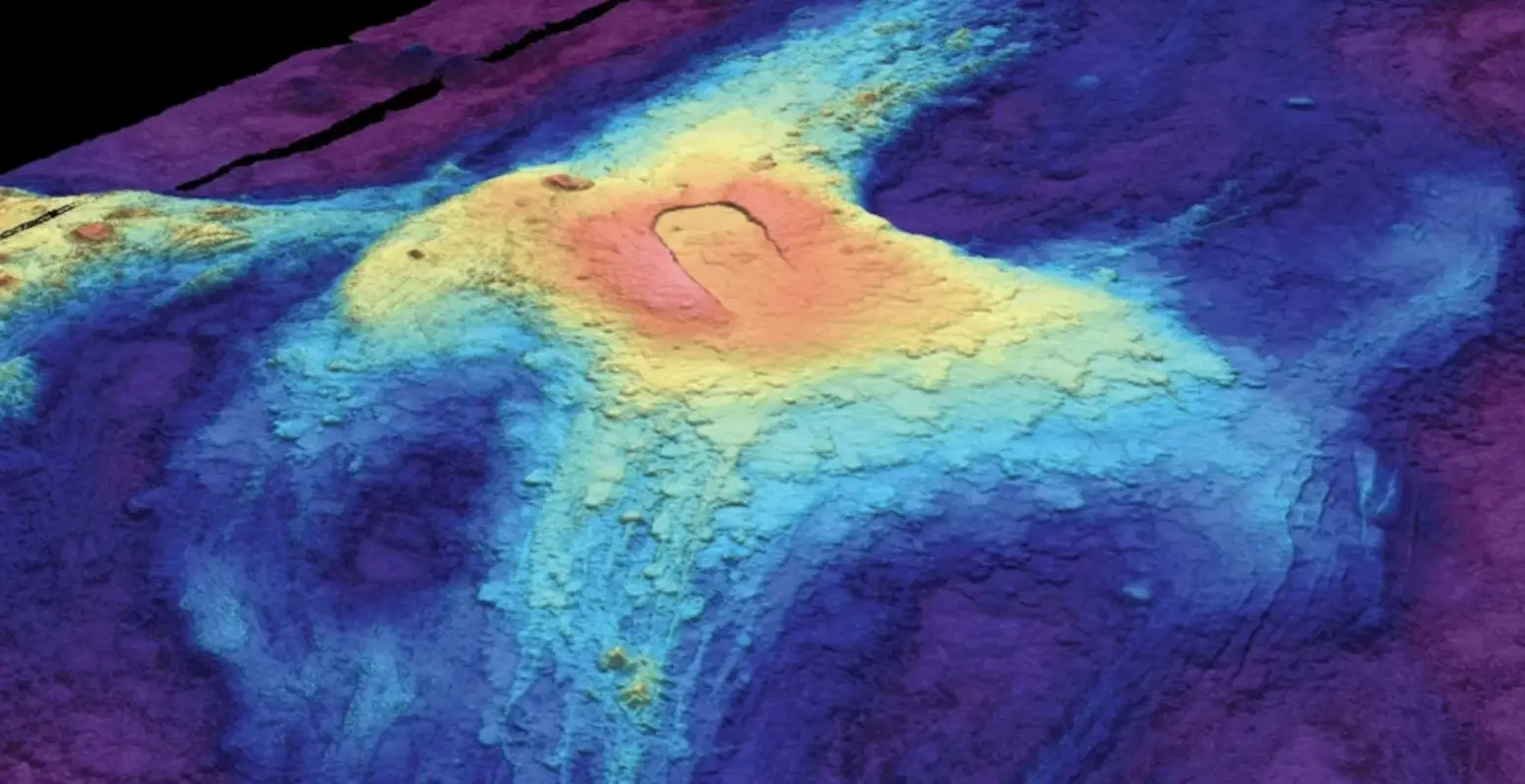 A 3D seafloor map from July 2014 shows lava flow from Axial Seamount (Susan Merle/Oregon State University)