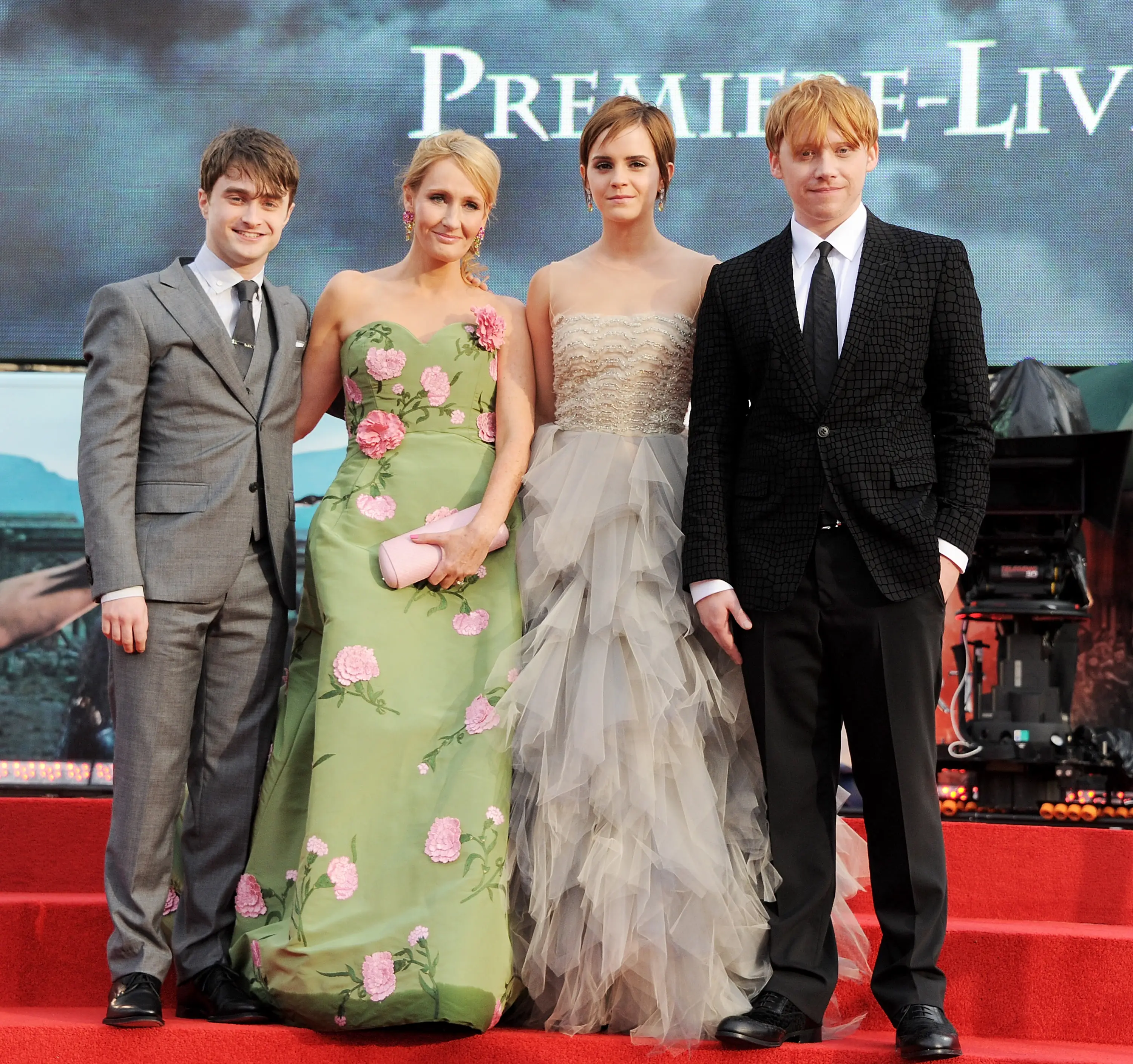 JK Rowling with the trio (Dave M. Benett via Getty Images)