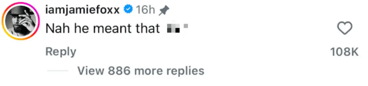 Jamie Foxx shared his thoughts on the incident (Instagram)