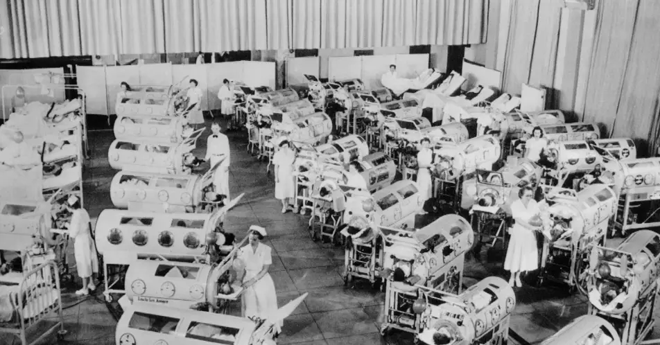 Paul was one of many polio patients who was put in an iron lung respirator.