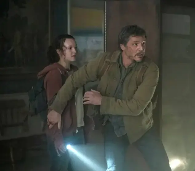Pedro Pascal and Bella Ramsey in The Last of U.