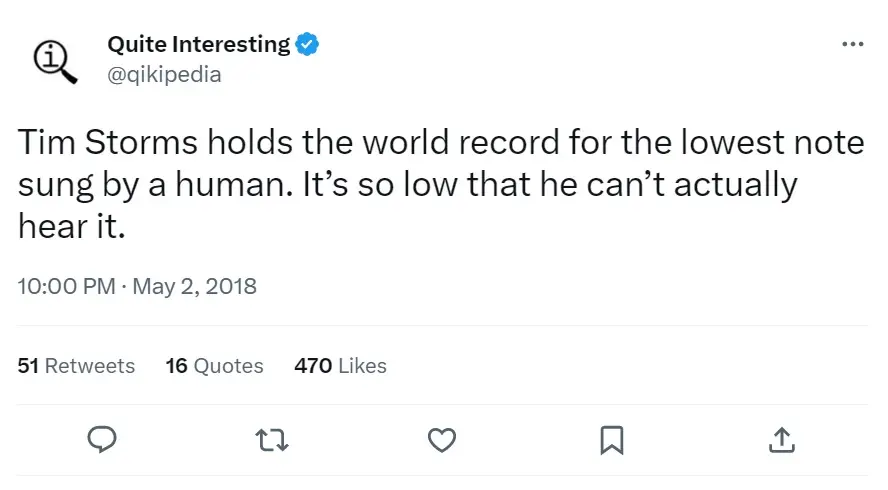 Tim can sing notes so low that even he can't hear them.