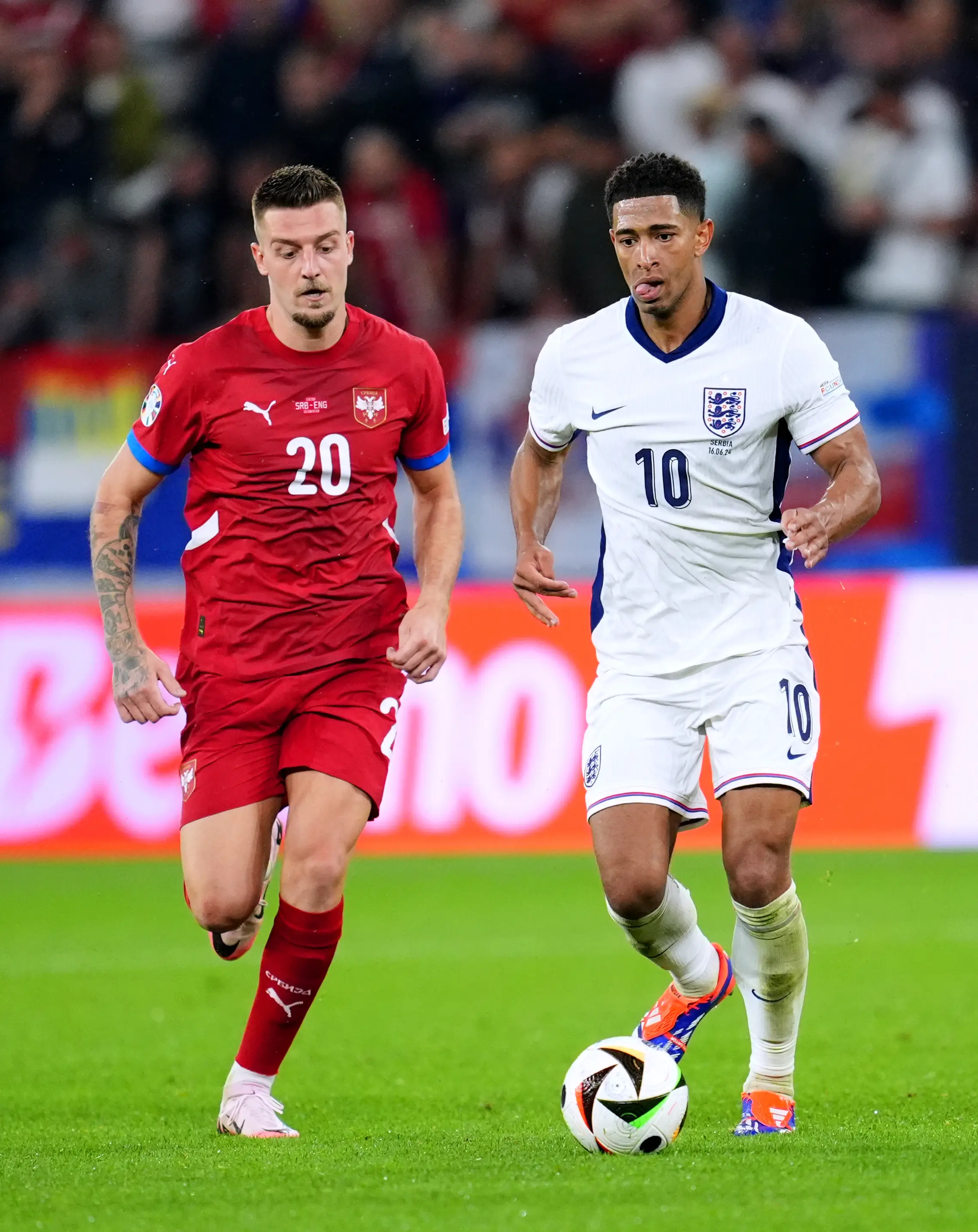 Serbia lost out to England by 1-0 in their Euro opener last Sunday (16 June). (PA)