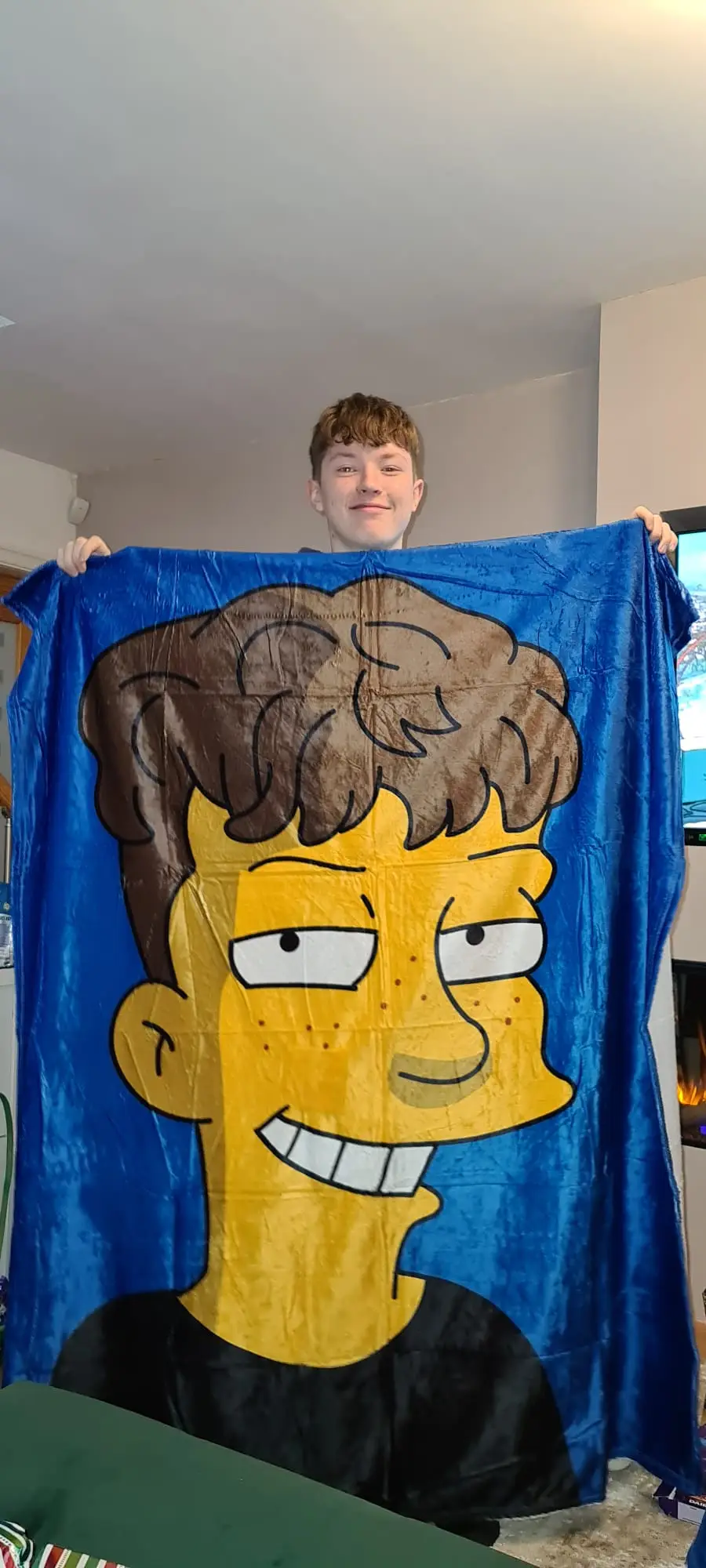 Dillon may be in possession of a Simpsons blanket. (Donna Duffy)