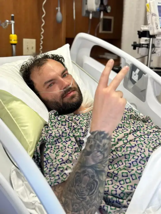 David underwent a 16 hour surgery to remove the tumour (David Lyon)