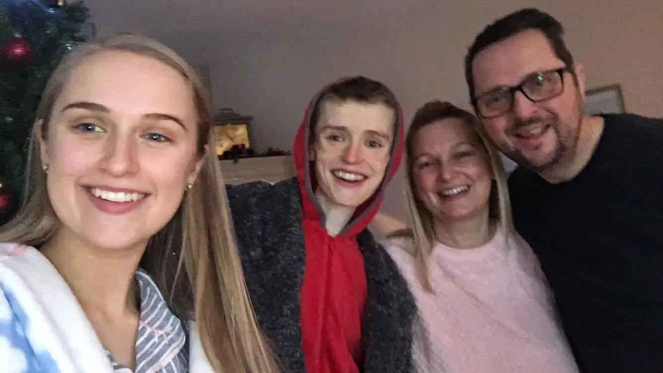 Jordan with his family (Jordan Caldwell)
