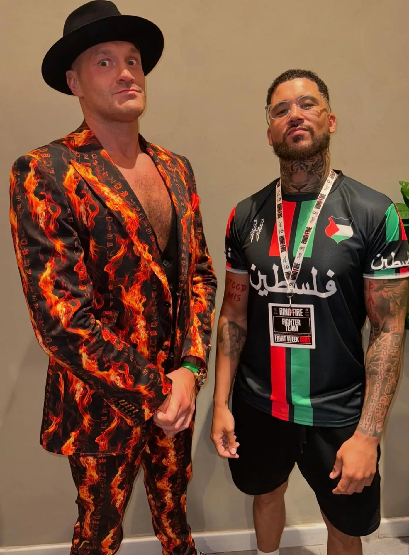 The boxer explained pal Ty Mitchell punched him in the throat during a sparring session. (Instagram/@tymitchellofficial)