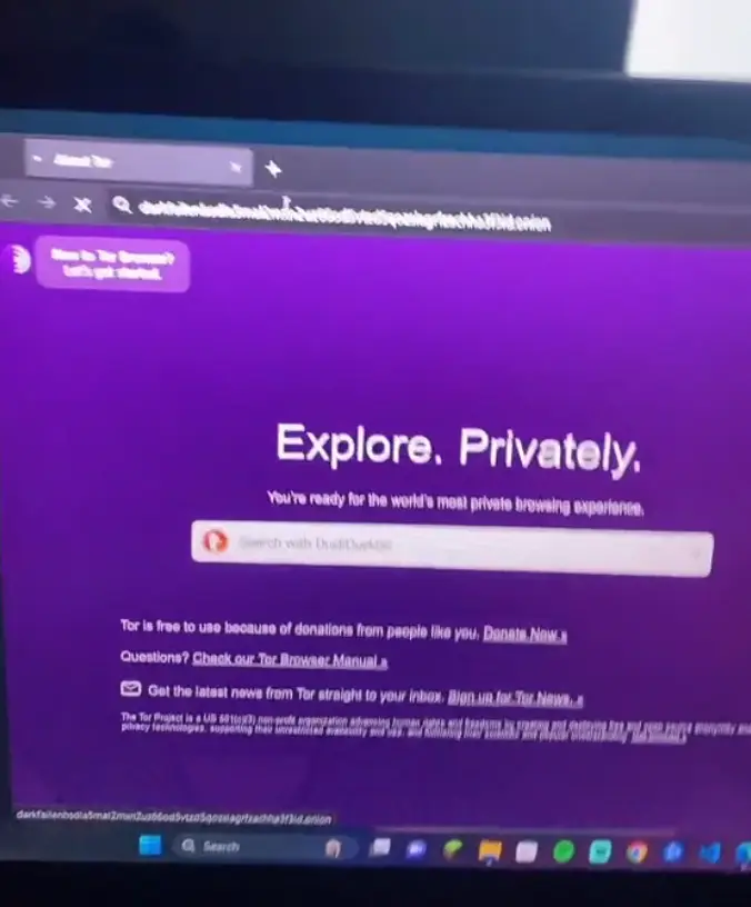 Thunder said that making the browser full screen on the dark web doesn't impact you like a lot of people think (TikTok/@thunder_keck)