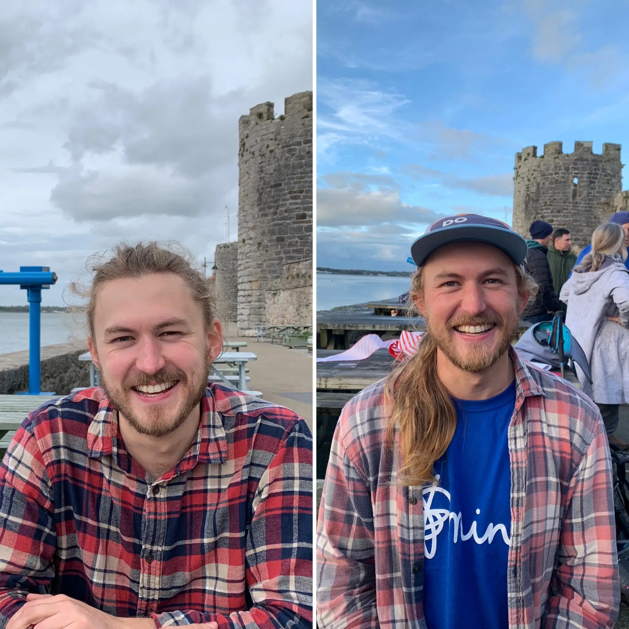 Day one and the final day walking the coast (Supplied)