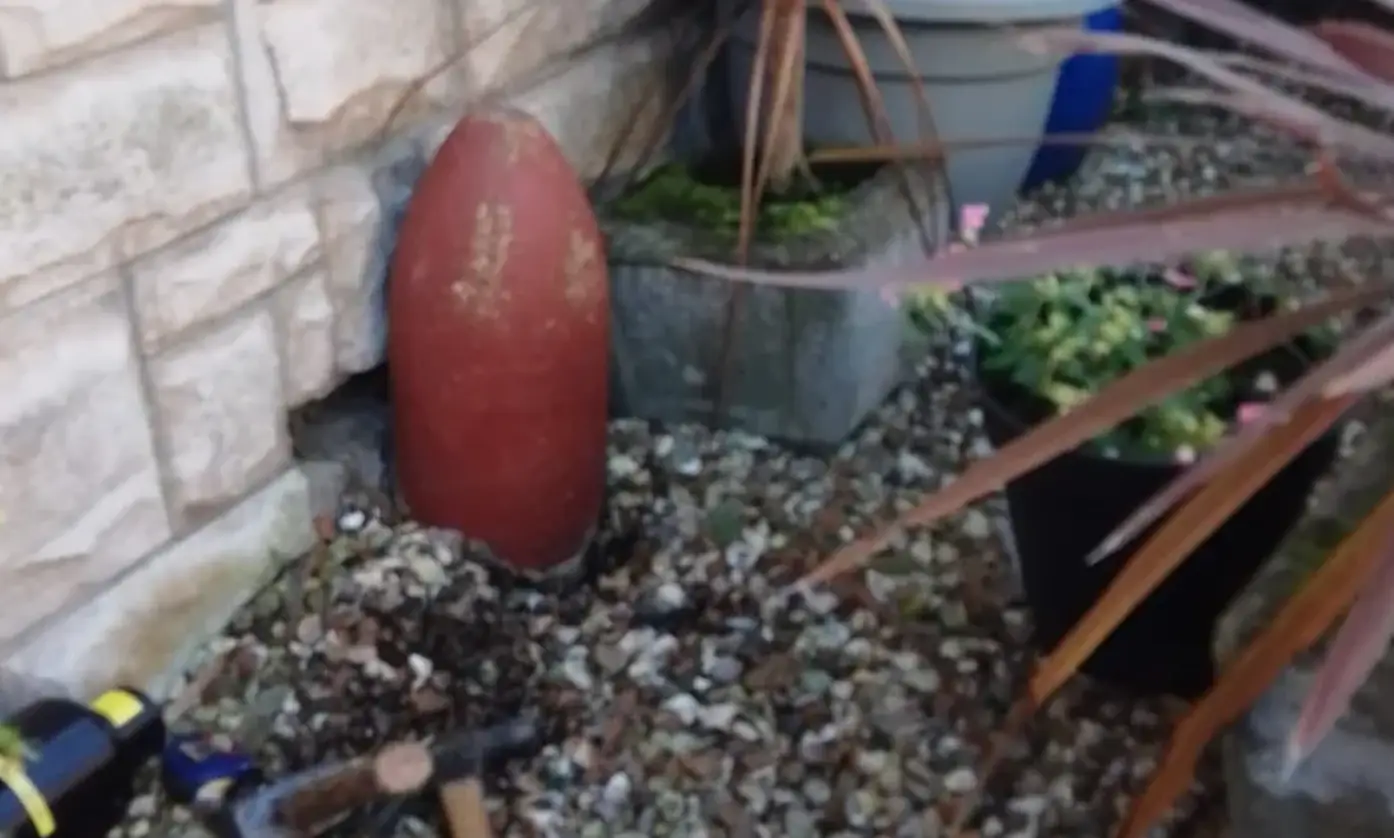 Now that's a pretty risky garden ornament!