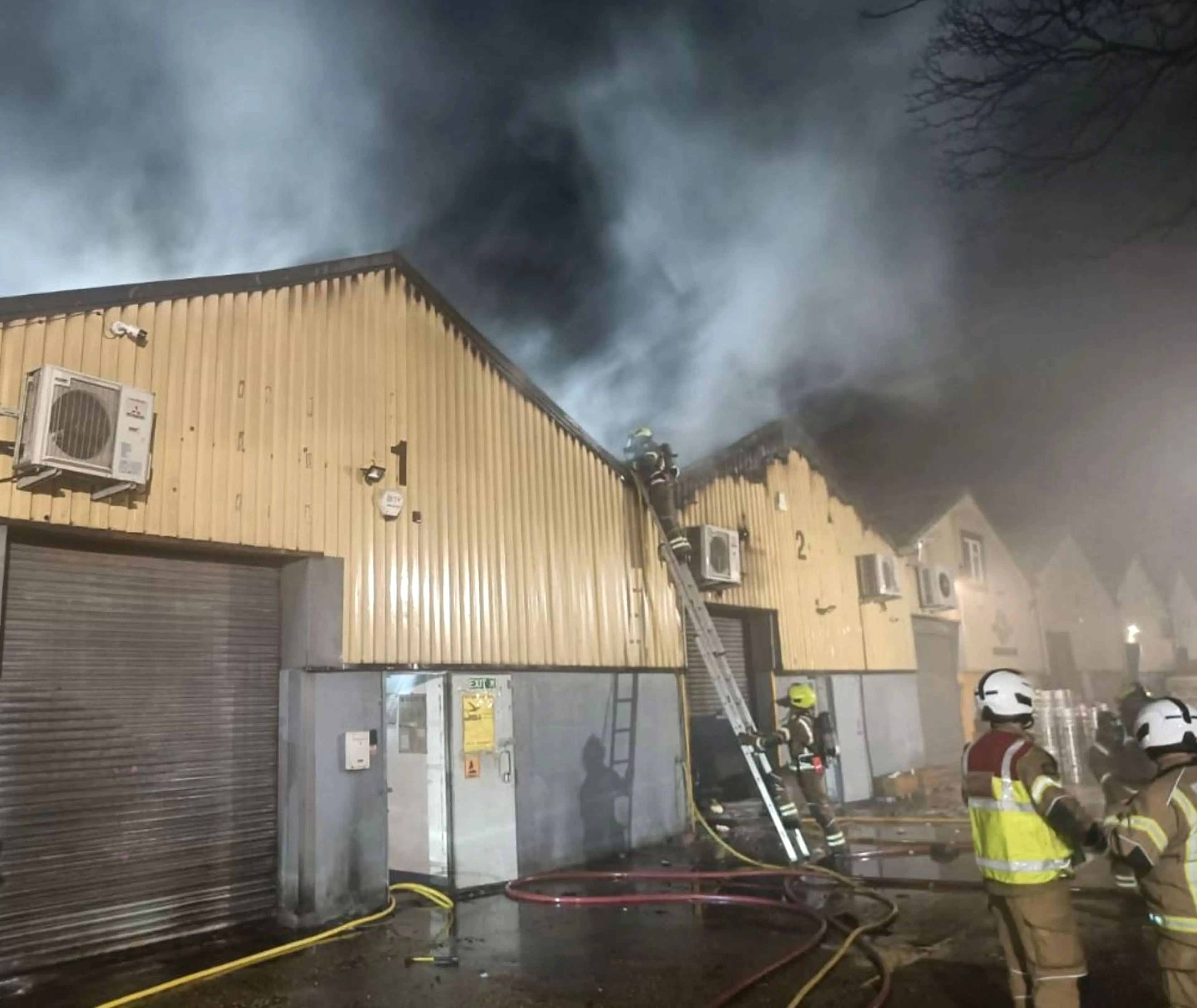The warehouse was targeted because it held equipment that was due to be sent to Ukraine (London Fire Brigade/PA Wire)