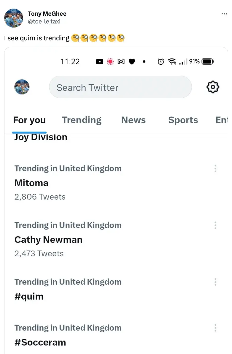 Yes, quim is now trending.