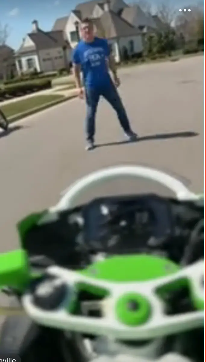 New footage has emerged from the incident, showing Ronnie Taylor standing in front of Ritchson whilst he was driving (TikTok/@frankpsyhogios6)