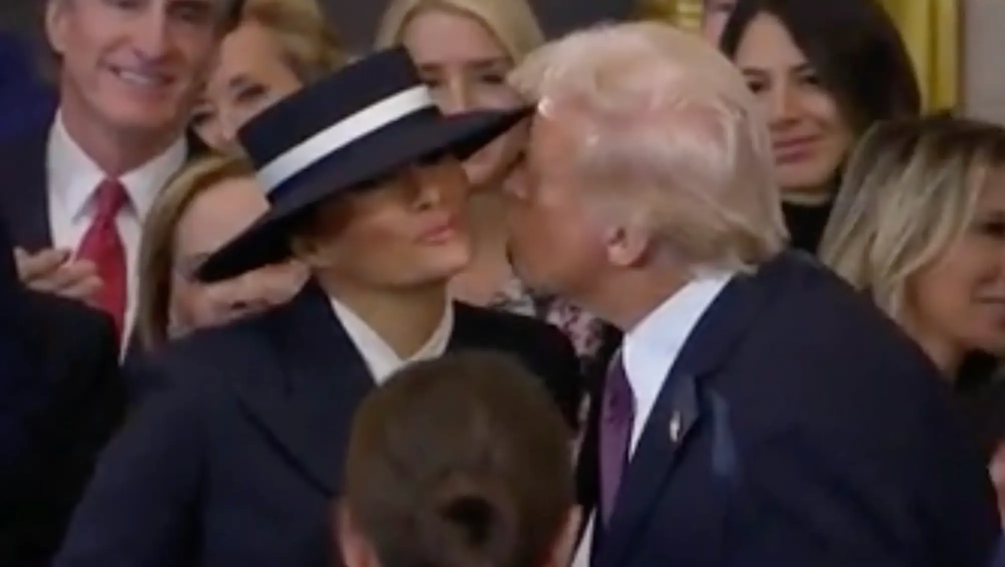 The awkward moment was broadcast for millions to see (Sky News)